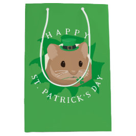 Niedlicher St. Patrick's Day Hamster durchblättert Mittlere Geschenktüte
