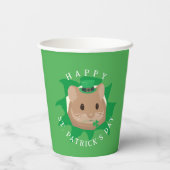 Niedlicher St. Patrick's Day Hamster durchblättert Pappbecher (Rückseite)