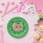 Niedlicher St. Patrick's Day Hamster durchblättert Pappteller (Party)