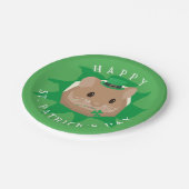 Niedlicher St. Patrick's Day Hamster durchblättert Pappteller (Schrägansicht)