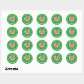 Niedlicher St. Patrick's Day Hamster durchblättert Runder Aufkleber (Blatt)
