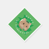 Niedlicher St. Patrick's Day Hamster durchblättert Serviette (Ecke)