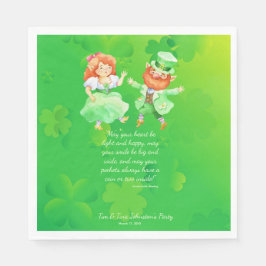 Niedlicher St. Patrick's Day Irish Elves Dancing J Serviette