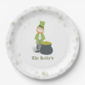 Niedlicher St. Patrick's Day Leprechaun Custom Pappteller (Vorderseite)
