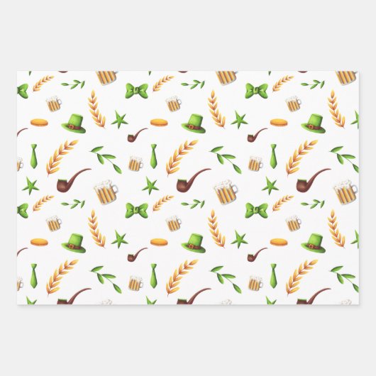 Niedlicher St. Patrick's Day Leprechaun Irish Them Geschenkpapier Set (Vorderseite 2)