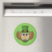 Niedlicher St. Patrick's Day Owl Cartoon Magnet (In Situ (Geschirrspüler))