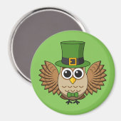 Niedlicher St. Patrick's Day Owl Cartoon Magnet (Vorderseite/Rückseite)