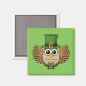 Niedlicher St. Patrick's Day Owl Cartoon Magnet (Vorderseite/Rückseite)