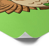 Niedlicher St. Patrick's Day Owl Cartoon Poster (Ecke)
