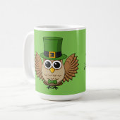 Niedlicher St. Patrick's Day Owl Cartoon | Text hi Kaffeetasse (Vorderseite Links)