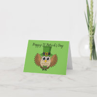 Niedlicher St. Patrick's Day Owl Cartoon | Text hi