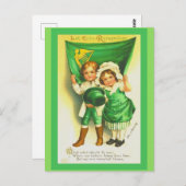 Niedlicher St. Patrick's Day Postcard Vintage Kind Postkarte (Vorne/Hinten)