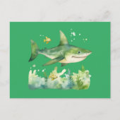 Niedlicher St. Patrick's Day Shark Postkarte (Vorderseite)