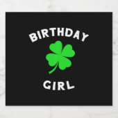 Niedlicher St. Patricks Tag Geburtstag für Mädchen Schaumweinetikett (Einzelnes Label)