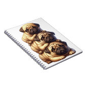 NIEDLICHER STACK VON HUNDEN MIT MOPS, DIE HUNDE HU NOTIZBLOCK (Rechte Seite)