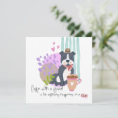 Niedlicher Staffy Hund Funny Coffee Zitat jedes Ma Karte (Stehend Vorderseite)