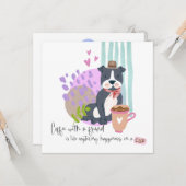 Niedlicher Staffy Hund Funny Coffee Zitat jedes Ma Karte (Vorderseite/Rückseite Beispiel)