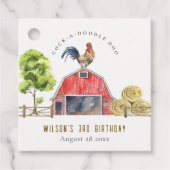 Niedlicher Stallröster Farm Wasserfarbener Kinderg Geschenkanhänger (Vorderseite)