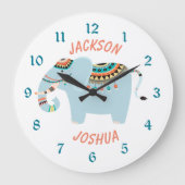 Niedlicher Stammeselementar Personalisiert Große Wanduhr (Vorderseite)