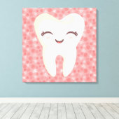 Niedlicher Stand auf rosa Muster - Kunst der Leinw Leinwanddruck (Insitu (Holzboden))