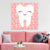 Niedlicher Stand auf rosa Muster - Kunst der Leinw Leinwanddruck (Insitu (Wohnzimmer))