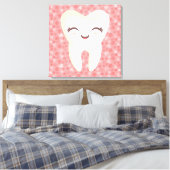 Niedlicher Stand auf rosa Muster - Kunst der Leinw Leinwanddruck (Insitu (Schlafzimmer))