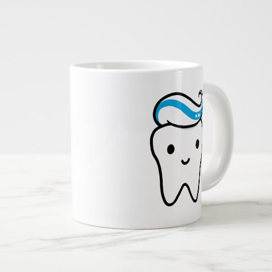 Niedlicher Stand mit Toothpaste Jumbo-Tasse (Vorderseite Rechts)