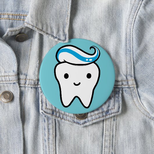 Niedlicher Stand mit Toothpaste | Kawaii Cartoon M Button (Beispiel)