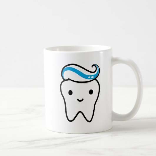 Niedlicher Stand mit Toothpaste Kawaii Molar Kaffeetasse (Rechts)