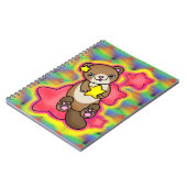 Niedlicher Star Otter mit Rainbow Psychedelic Colo Notizblock (Linke Seite)