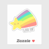 Niedlicher Star-Regenbogen Aufkleber (Blatt)