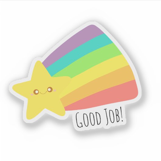 Niedlicher Star-Regenbogen Aufkleber (Vorderseite)