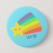 Niedlicher Star-Regenbogen Button (Vorderseite)