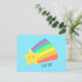 Niedlicher Star-Regenbogen Postkarte (Stehend Vorderseite)