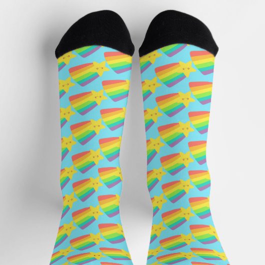 Niedlicher Star-Regenbogen Socken (Oben)