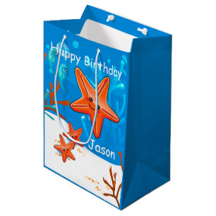 Niedlicher Starfish Ocean Aquatic Geburtstag Med G Mittlere Geschenktüte