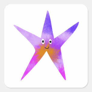 Niedlicher Starfish Quadratischer Aufkleber