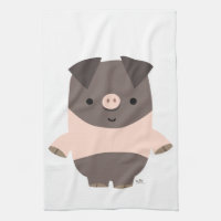 Niedlicher starker Cartoon Schweinefleischhandtuch