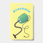 Niedlicher Staubsauger Cartoon Spaß Ausweis (Rückseite)