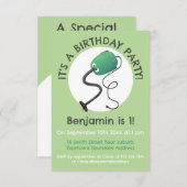 Niedlicher Staubsauger Cartoon Spaß Einladung (Vorne/Hinten)