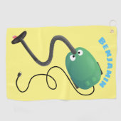 Niedlicher Staubsauger Cartoon Spaß Golfhandtuch (Horizontal)