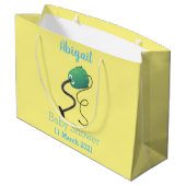 Niedlicher Staubsauger Cartoon Spaß Große Geschenktüte (Rückseite Schrägansicht)