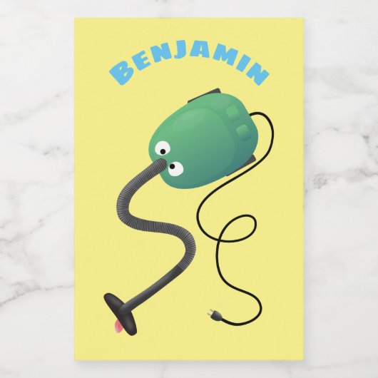 Niedlicher Staubsauger Cartoon Spaß Lebensmitteletikett (Einzelnes Label)