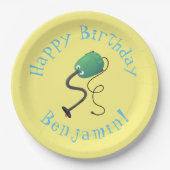 Niedlicher Staubsauger Cartoon Spaß Pappteller (Vorderseite)