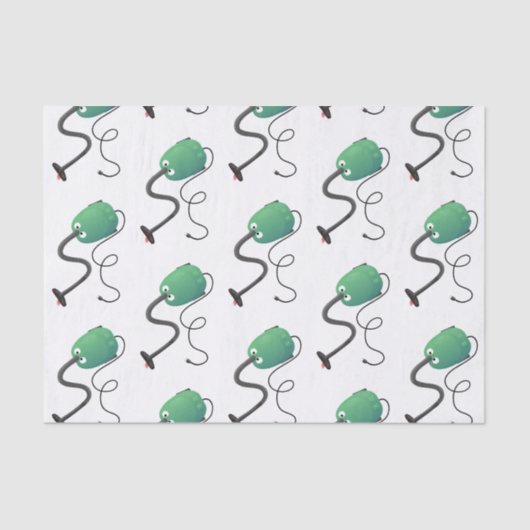 Niedlicher Staubsauger Cartoon Spaß Seidenpapier (Vorderseite)