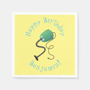 Niedlicher Staubsauger Cartoon Spaß Serviette