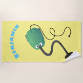 Niedlicher Staubsauger Cartoon Spaß Strandtuch (Vorderseite)