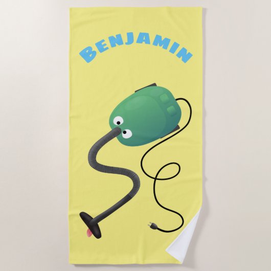 Niedlicher Staubsauger Cartoon Spaß Strandtuch (Vorderseite)