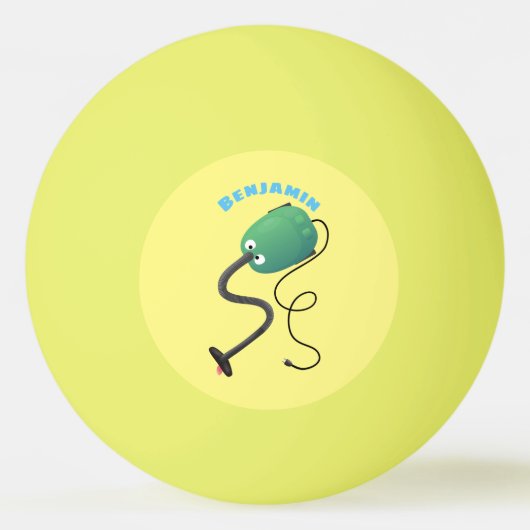 Niedlicher Staubsauger Cartoon Spaß Tischtennisball (Rückseite)