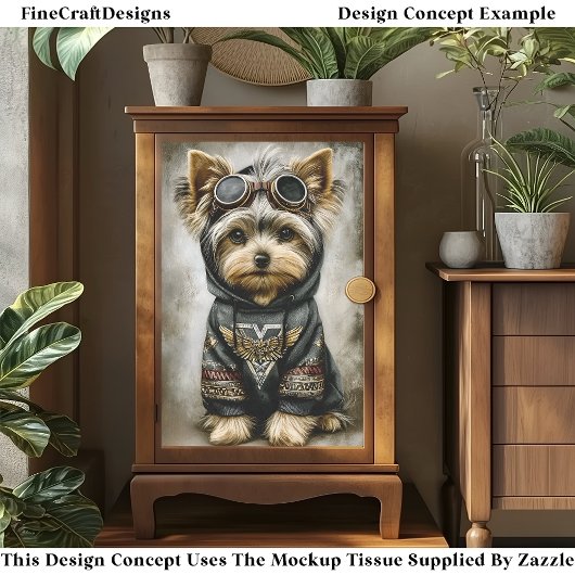Niedlicher Steamhund in Hoodie DS3R Decoupage Seidenpapier